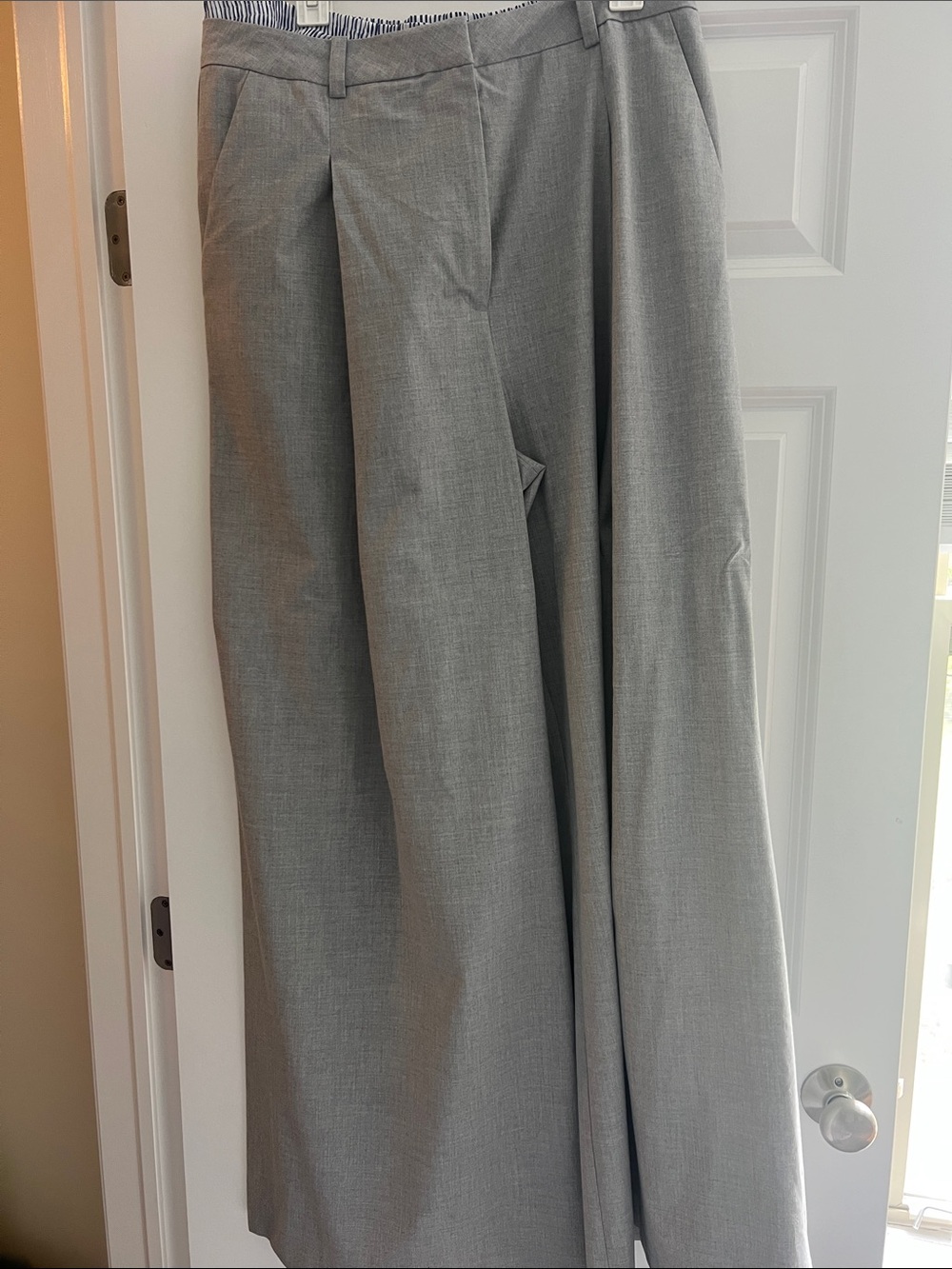 Anthropologie Gray Wide-Leg Dress Pants